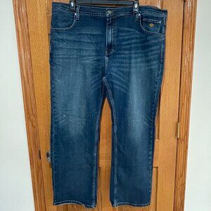 HARLEY-DAVIDSON HD Bootcut Men's 44x32 Medium Blue Whiskered Denim Jeans